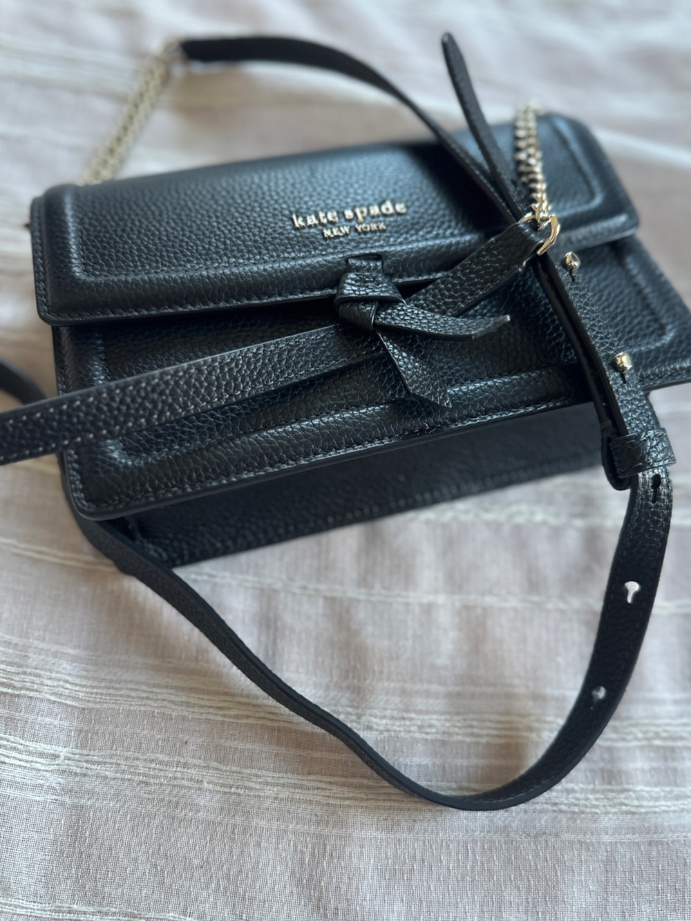 Kate Spade Mini Knott Pebbled Leather Crossbody/Clutch Black Bag NWOT